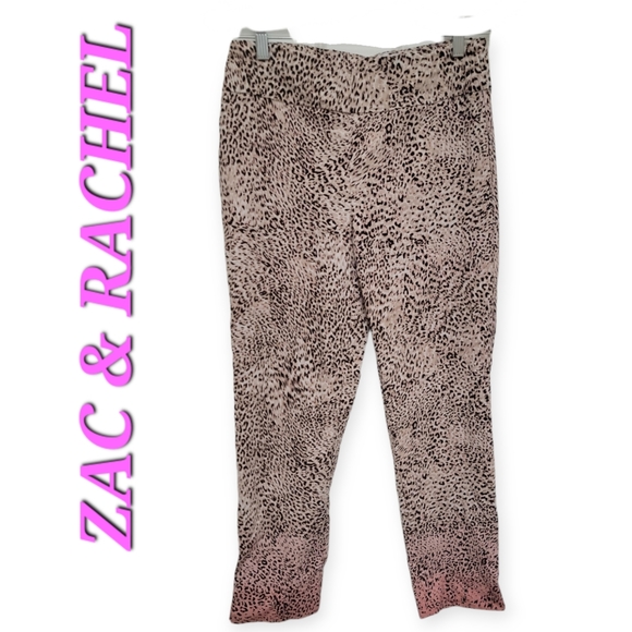 Zac & Rachel Pants - Zac And Rachel leopard/animal print pull-on pants in pink